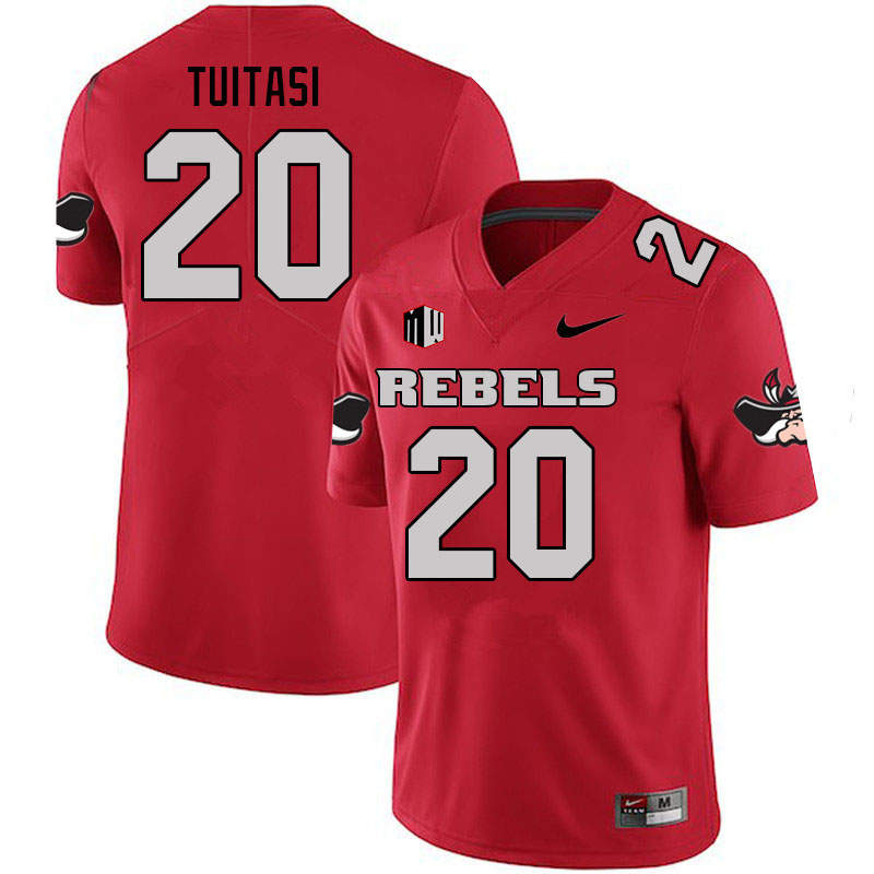 Men #20 Tavai Tuitasi UNLV Rebels College Football Jerseys Sale-Scarlet - Click Image to Close